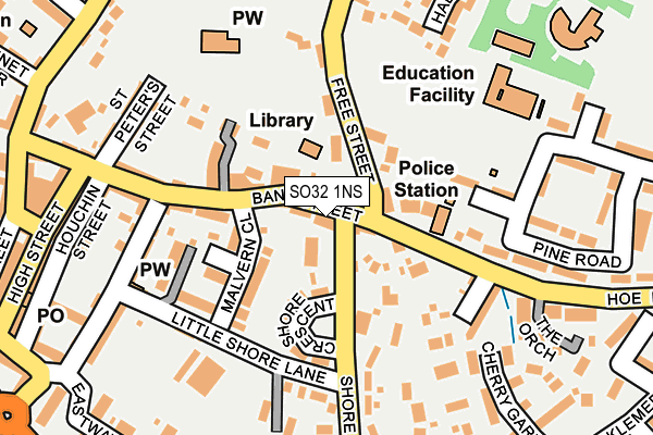 SO32 1NS map - OS OpenMap – Local (Ordnance Survey)