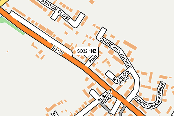 SO32 1NZ map - OS OpenMap – Local (Ordnance Survey)