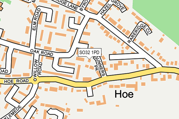 SO32 1PD map - OS OpenMap – Local (Ordnance Survey)