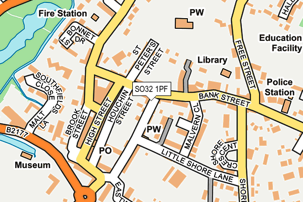 SO32 1PF map - OS OpenMap – Local (Ordnance Survey)