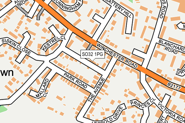 SO32 1PG map - OS OpenMap – Local (Ordnance Survey)