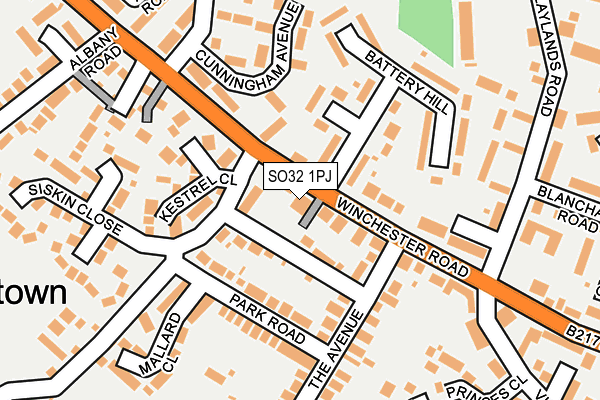 SO32 1PJ map - OS OpenMap – Local (Ordnance Survey)