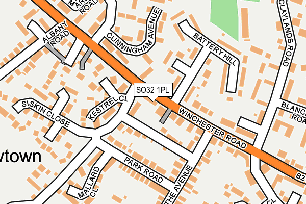 SO32 1PL map - OS OpenMap – Local (Ordnance Survey)