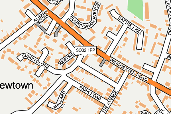 SO32 1PP map - OS OpenMap – Local (Ordnance Survey)