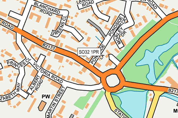 SO32 1PR map - OS OpenMap – Local (Ordnance Survey)