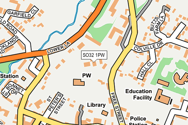 SO32 1PW map - OS OpenMap – Local (Ordnance Survey)