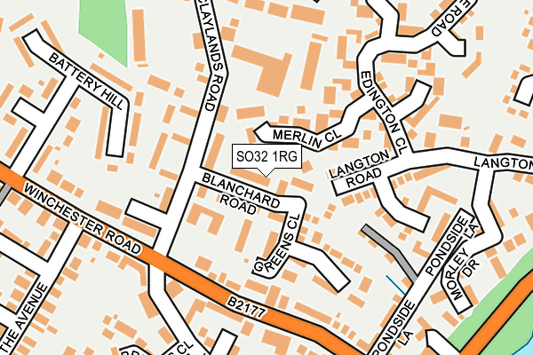 SO32 1RG map - OS OpenMap – Local (Ordnance Survey)