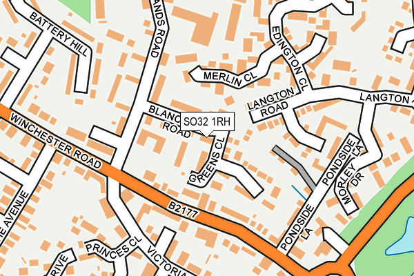 SO32 1RH map - OS OpenMap – Local (Ordnance Survey)