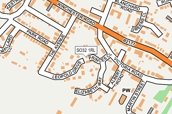 SO32 1RL map - OS OpenMap – Local (Ordnance Survey)