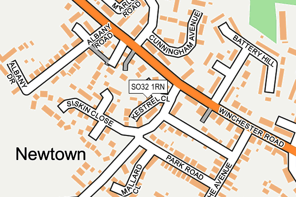 SO32 1RN map - OS OpenMap – Local (Ordnance Survey)