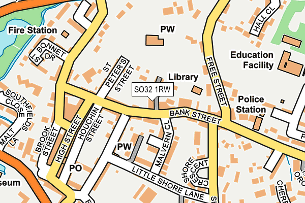 SO32 1RW map - OS OpenMap – Local (Ordnance Survey)