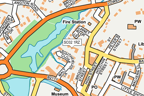 SO32 1RZ map - OS OpenMap – Local (Ordnance Survey)