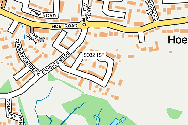 SO32 1SF map - OS OpenMap – Local (Ordnance Survey)