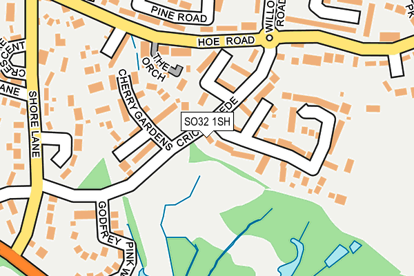 SO32 1SH map - OS OpenMap – Local (Ordnance Survey)