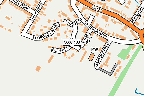 SO32 1SS map - OS OpenMap – Local (Ordnance Survey)