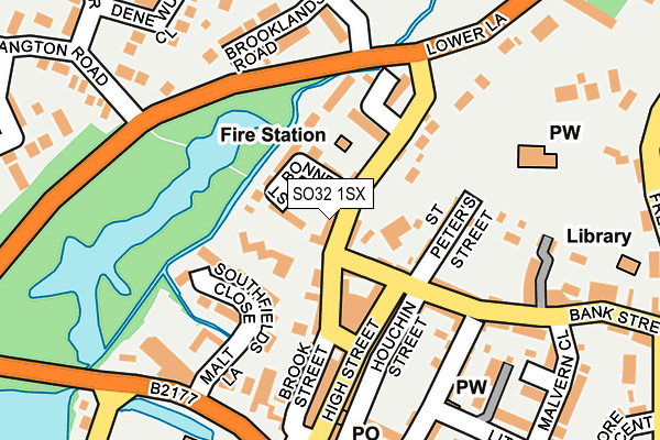 SO32 1SX map - OS OpenMap – Local (Ordnance Survey)