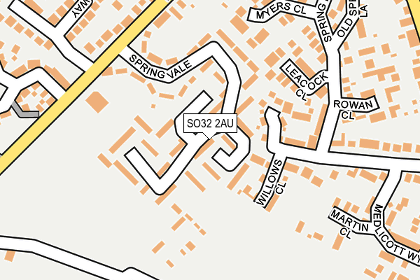 SO32 2AU map - OS OpenMap – Local (Ordnance Survey)