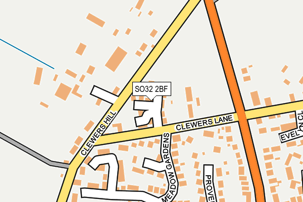SO32 2BF map - OS OpenMap – Local (Ordnance Survey)