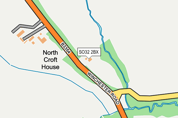 SO32 2BX map - OS OpenMap – Local (Ordnance Survey)