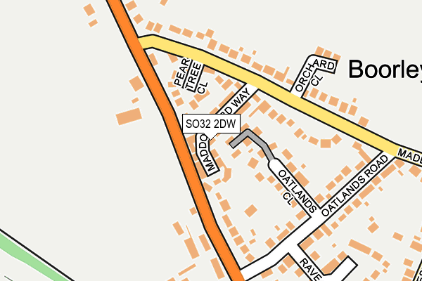 SO32 2DW map - OS OpenMap – Local (Ordnance Survey)