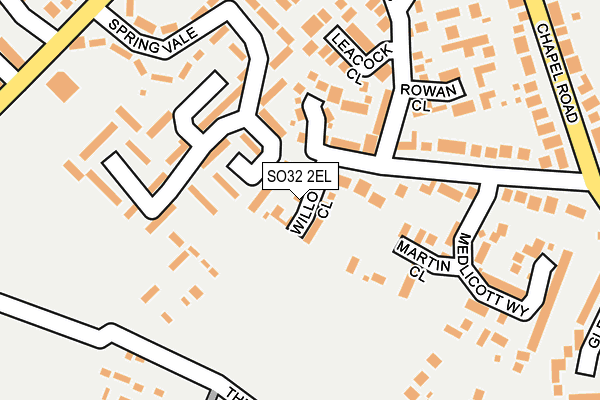 SO32 2EL map - OS OpenMap – Local (Ordnance Survey)