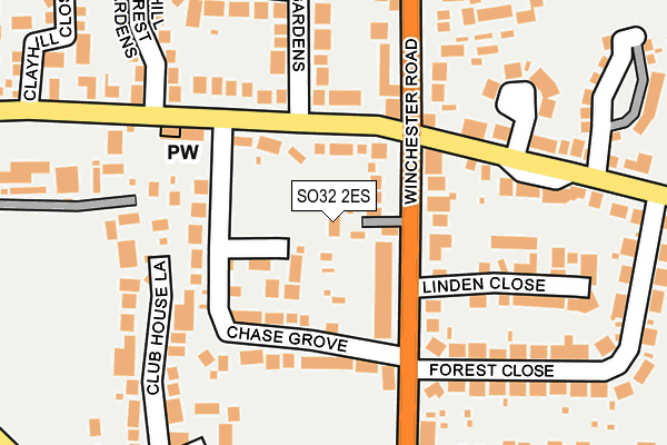 SO32 2ES map - OS OpenMap – Local (Ordnance Survey)