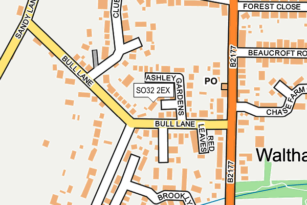 SO32 2EX map - OS OpenMap – Local (Ordnance Survey)