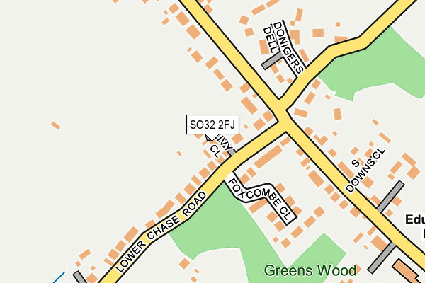 SO32 2FJ map - OS OpenMap – Local (Ordnance Survey)