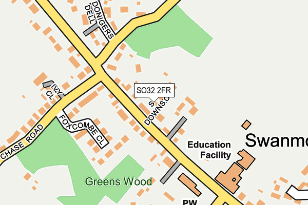 SO32 2FR map - OS OpenMap – Local (Ordnance Survey)