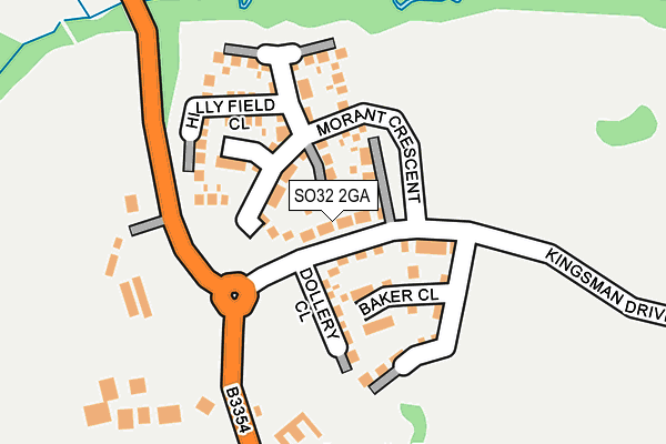 SO32 2GA map - OS OpenMap – Local (Ordnance Survey)