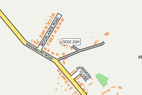 SO32 2GH map - OS OpenMap – Local (Ordnance Survey)