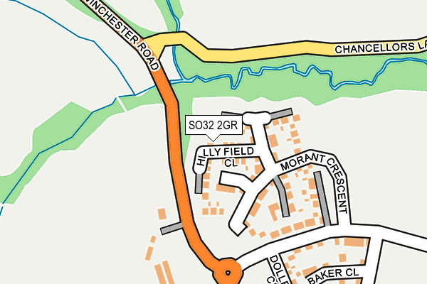 SO32 2GR map - OS OpenMap – Local (Ordnance Survey)