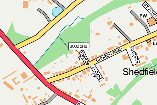 SO32 2HB map - OS OpenMap – Local (Ordnance Survey)