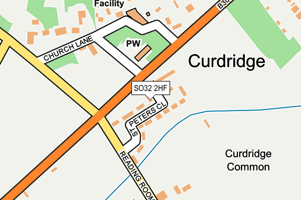 SO32 2HF map - OS OpenMap – Local (Ordnance Survey)