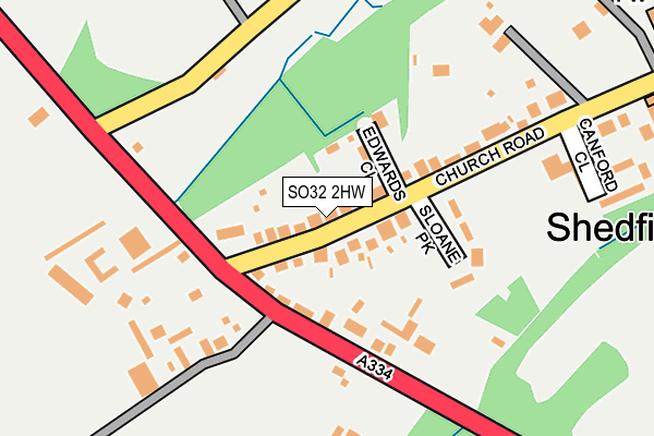 SO32 2HW map - OS OpenMap – Local (Ordnance Survey)