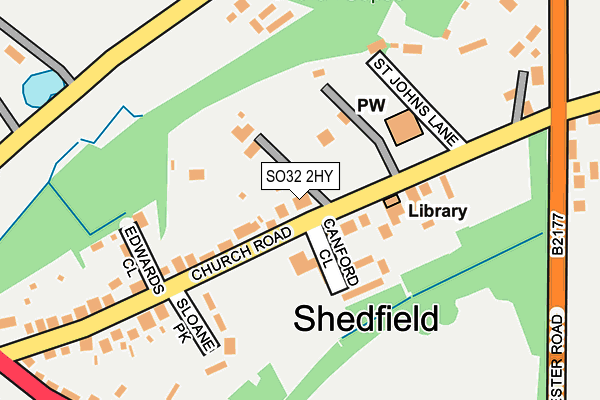 SO32 2HY map - OS OpenMap – Local (Ordnance Survey)