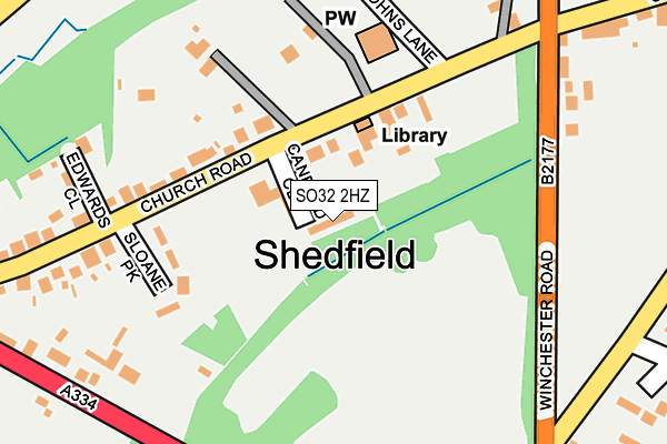 SO32 2HZ map - OS OpenMap – Local (Ordnance Survey)