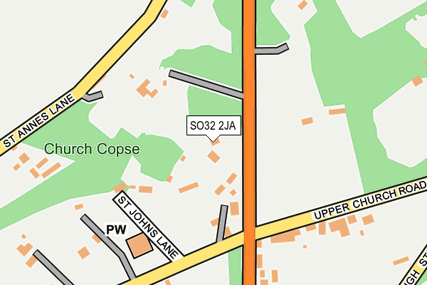 SO32 2JA map - OS OpenMap – Local (Ordnance Survey)