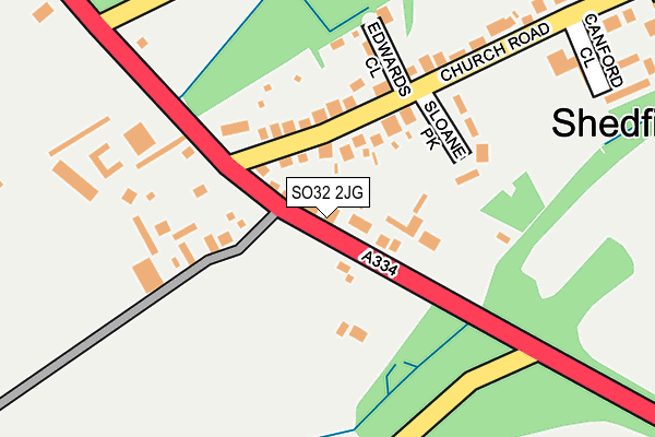 SO32 2JG map - OS OpenMap – Local (Ordnance Survey)