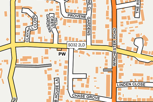 SO32 2LD map - OS OpenMap – Local (Ordnance Survey)