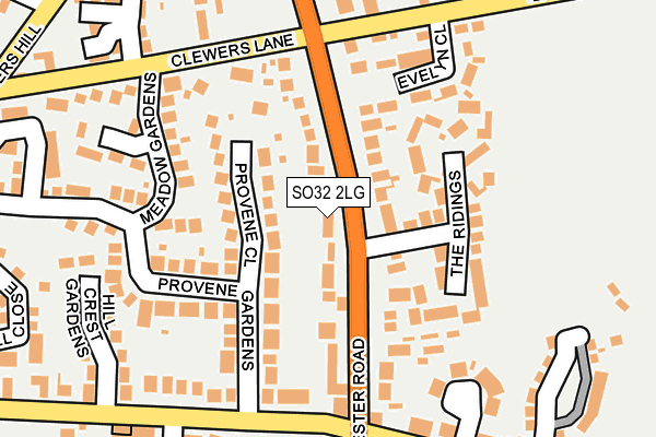 SO32 2LG map - OS OpenMap – Local (Ordnance Survey)