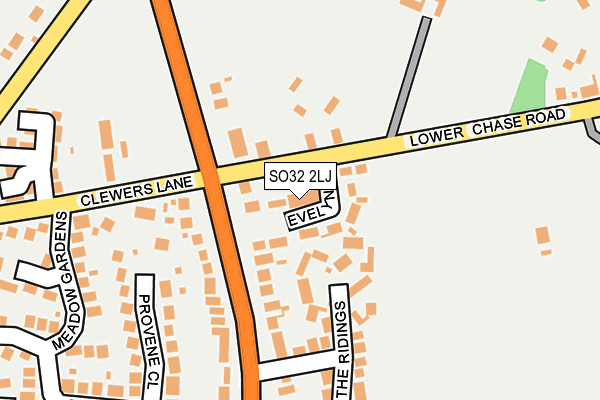 SO32 2LJ map - OS OpenMap – Local (Ordnance Survey)