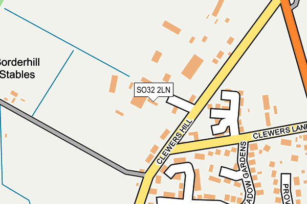 SO32 2LN map - OS OpenMap – Local (Ordnance Survey)