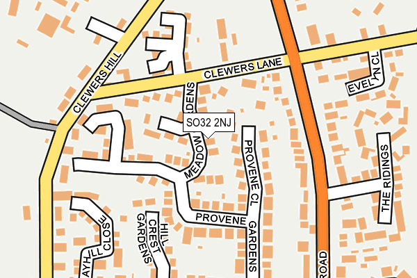 SO32 2NJ map - OS OpenMap – Local (Ordnance Survey)