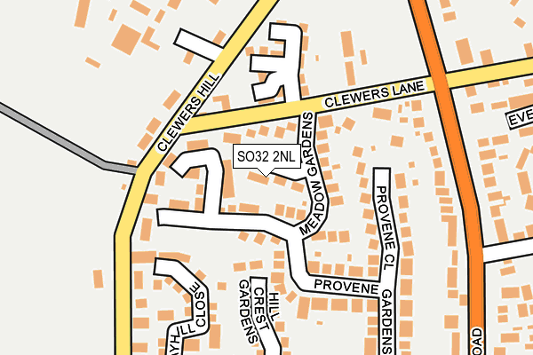 SO32 2NL map - OS OpenMap – Local (Ordnance Survey)