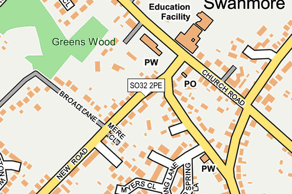 SO32 2PE map - OS OpenMap – Local (Ordnance Survey)