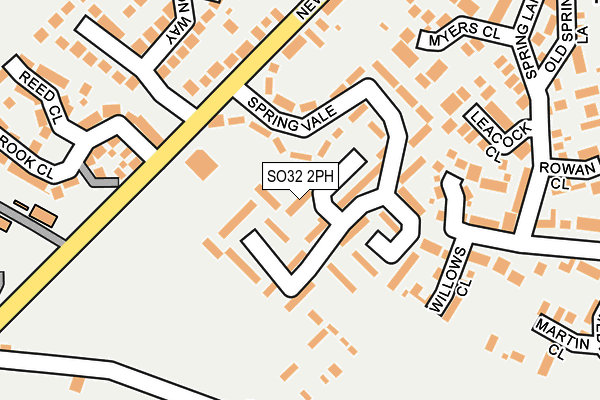 SO32 2PH map - OS OpenMap – Local (Ordnance Survey)