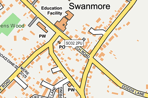 SO32 2PU map - OS OpenMap – Local (Ordnance Survey)