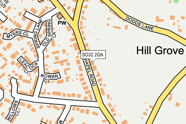 SO32 2QA map - OS OpenMap – Local (Ordnance Survey)