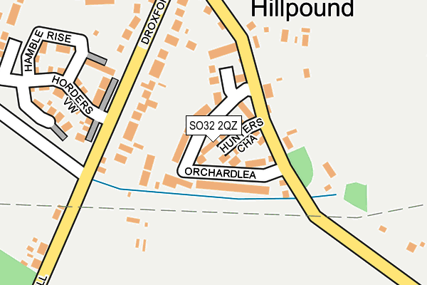 SO32 2QZ map - OS OpenMap – Local (Ordnance Survey)